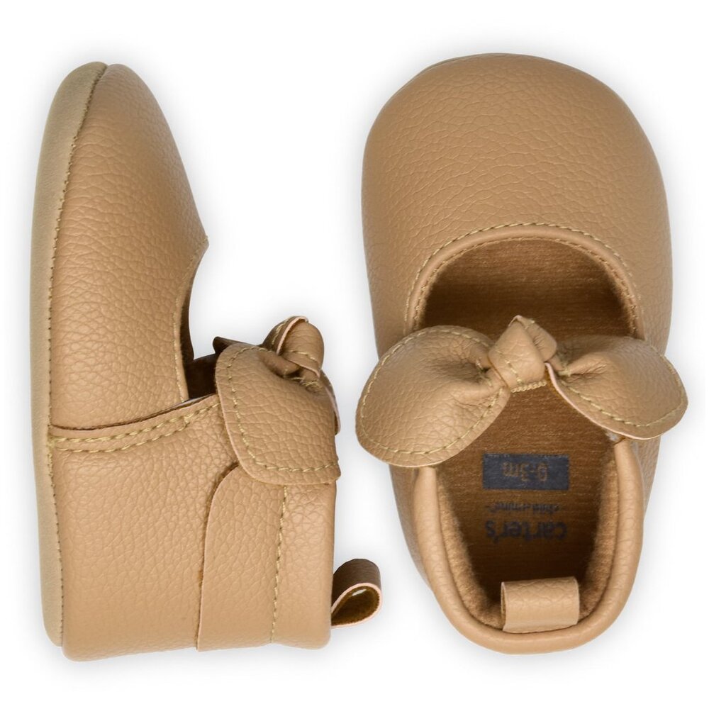Carter's Child Of Mine BABY GIRL SIZE 3-6 MONTHS Bow Moccasins Shoes NEW